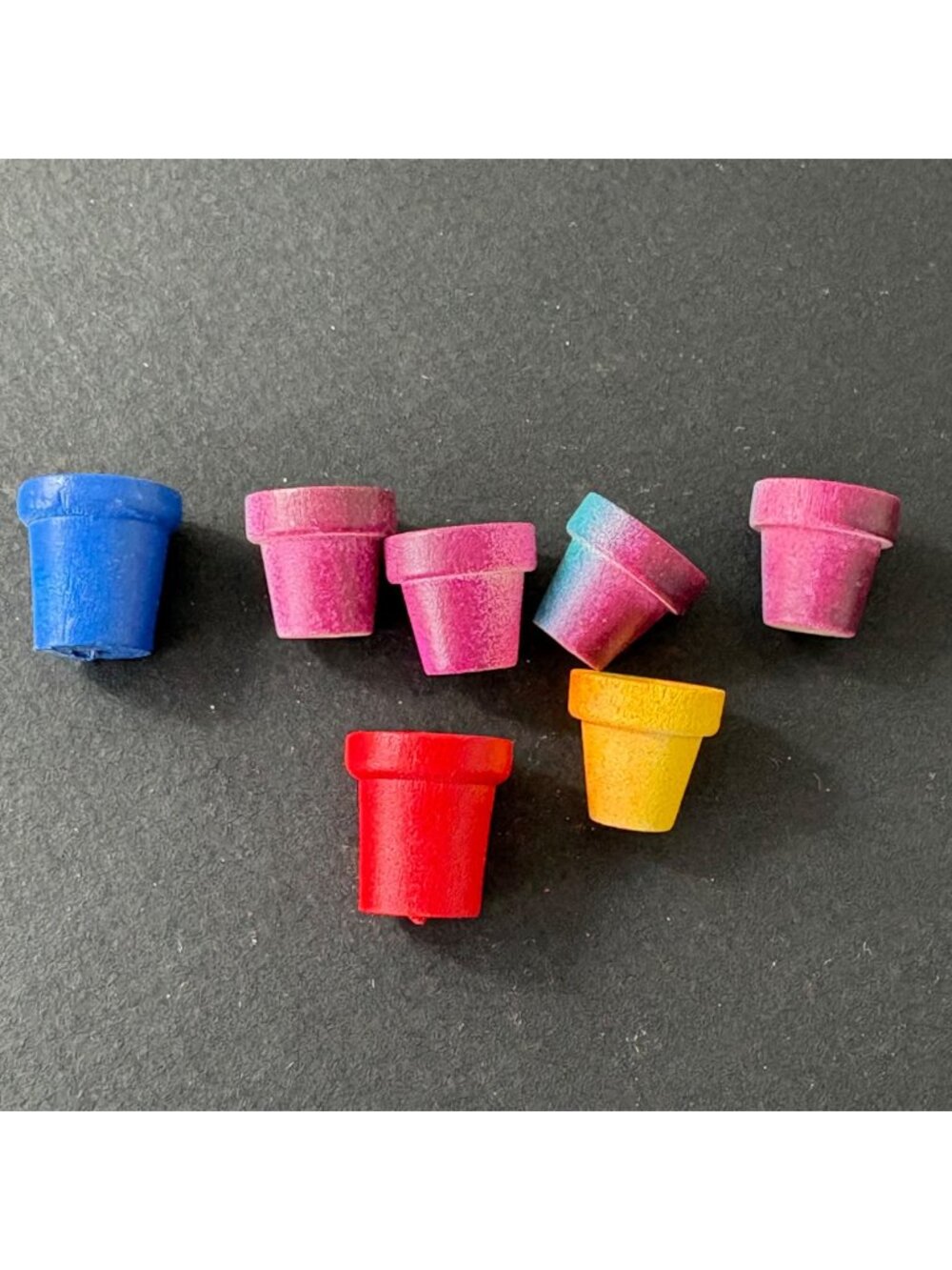 Dollhouse Miniatures Flower Pots Multi-colored Lot Wood Unbranded